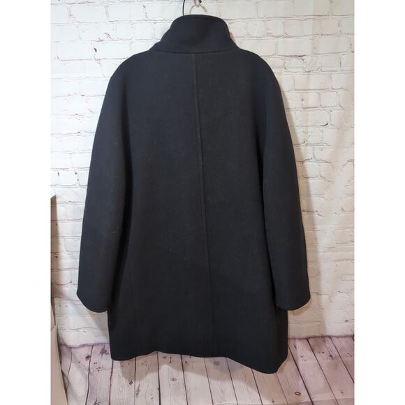 J. Crew Italian Stadium Cloth Nelli Gori Black Wool Polyester Coat Woman's Sz 14 - Picture 5 of 12